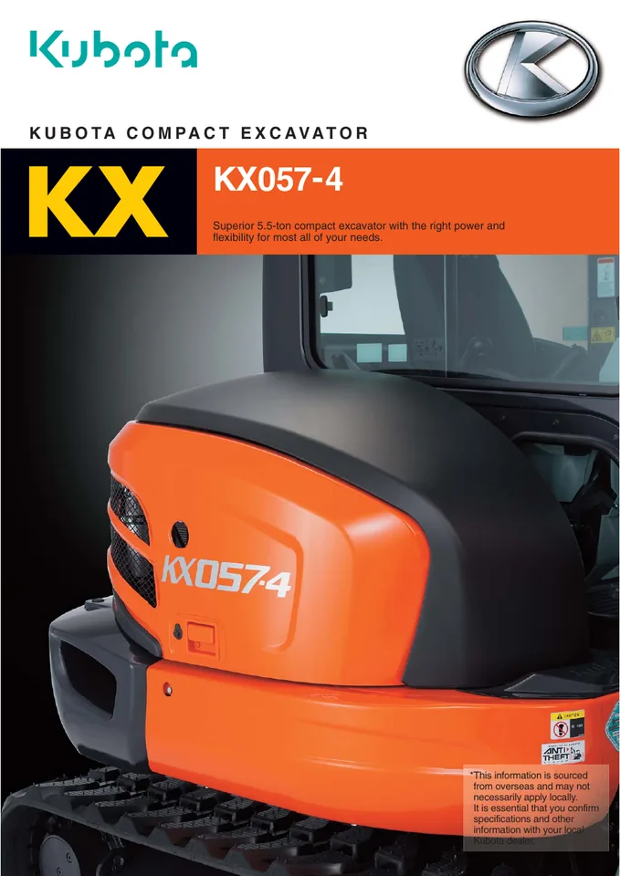 Kubota KX057-4 设备手册外胶层