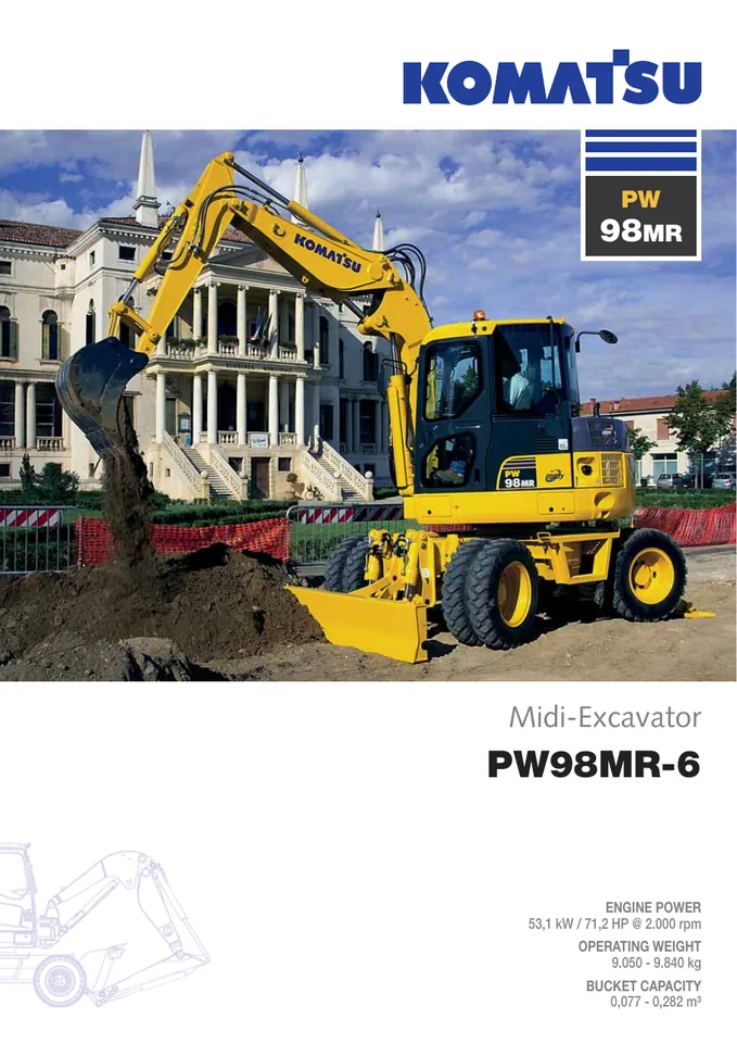 Komatsu PW98MR-6 machine manual cover: komatsu-pw98mr-6-4c8268e95eee-product-brochure